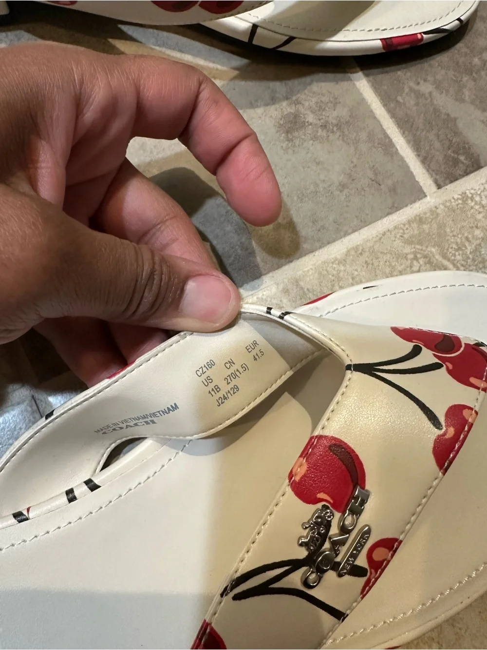 Coach Cherry Print Sandals